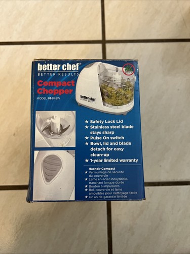 Better Chef Compact Chopper,Easy to Clean,Pulse Switch,Safety Lock Lid White - Picture 2 of 5