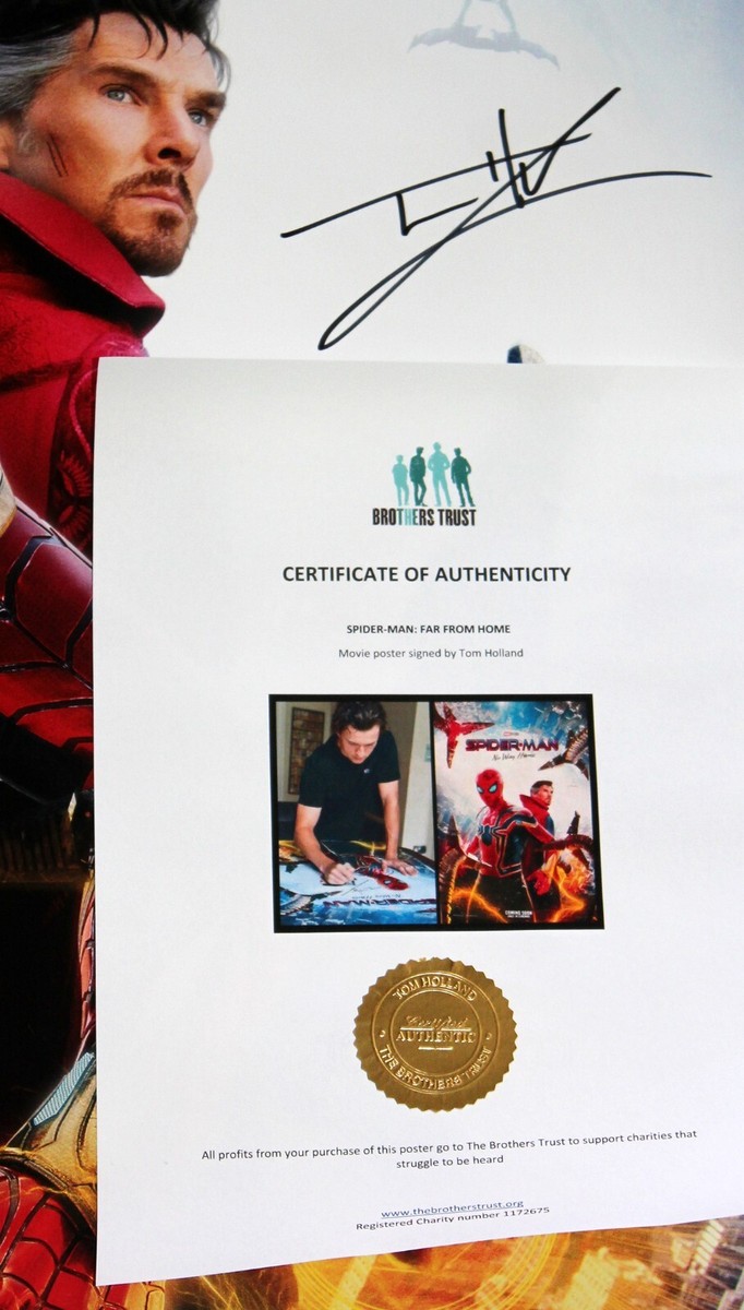 TOM HOLLAND SIGNED 27x40 SPIDER-MAN NO WAY HOME MOVIE POSTER