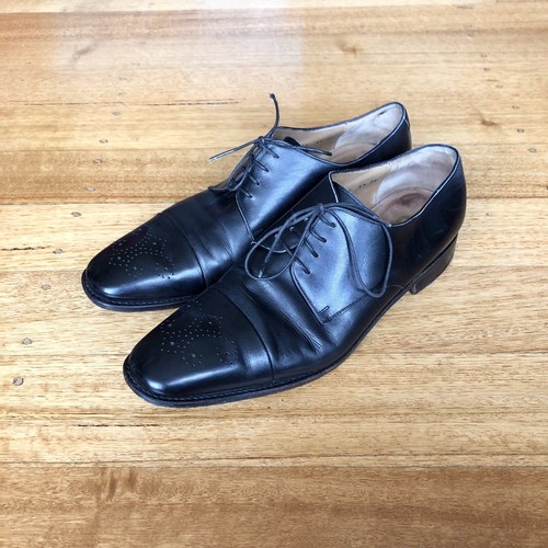 Salvatore Ferragamo Black Leather Oxford Lace Up Dress Shoes, Size 8.5 EE