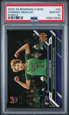 Graded 2024 Bowman U Now Hannah Hidalgo #29 Purple /25 RC Basketball Card PSA 10