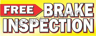 3'X8' FREE BRAKE INSPECTION BANNER Outdoor Signs LARGE Check Auto Service Brakes