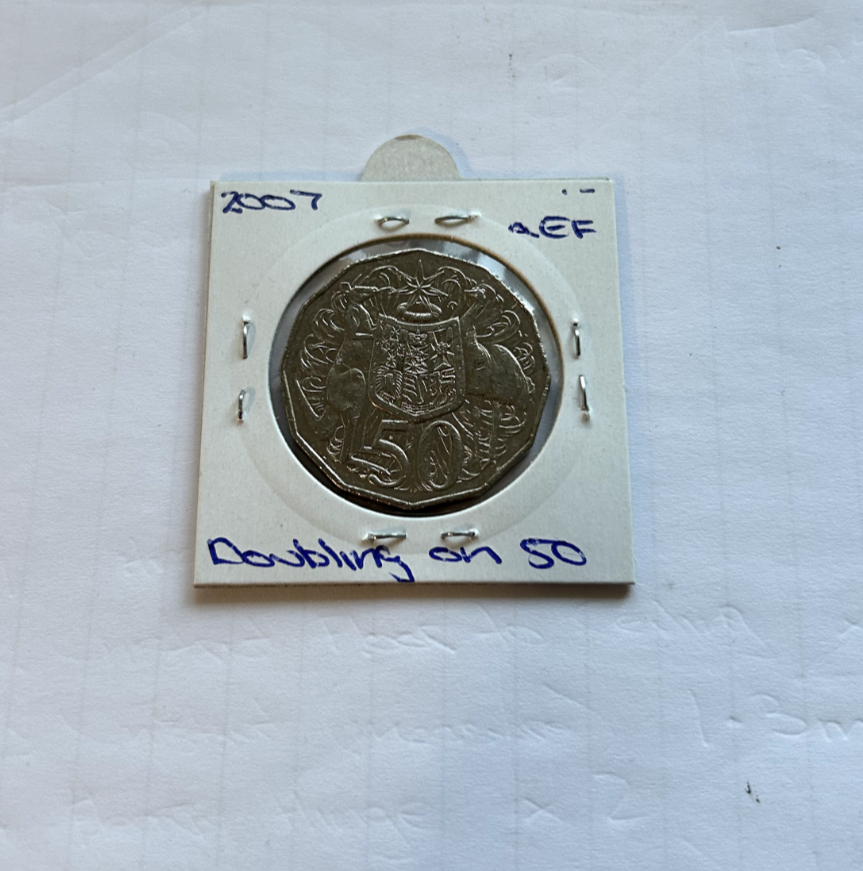 2007 50 Fifty Cent Australian - Coin Error - Doubling Numbers 50 - Die ...