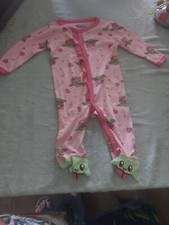 Star Wars Baby Yoda Valentine Pajamas Baby Size 6-9 Months. Footie Jammies