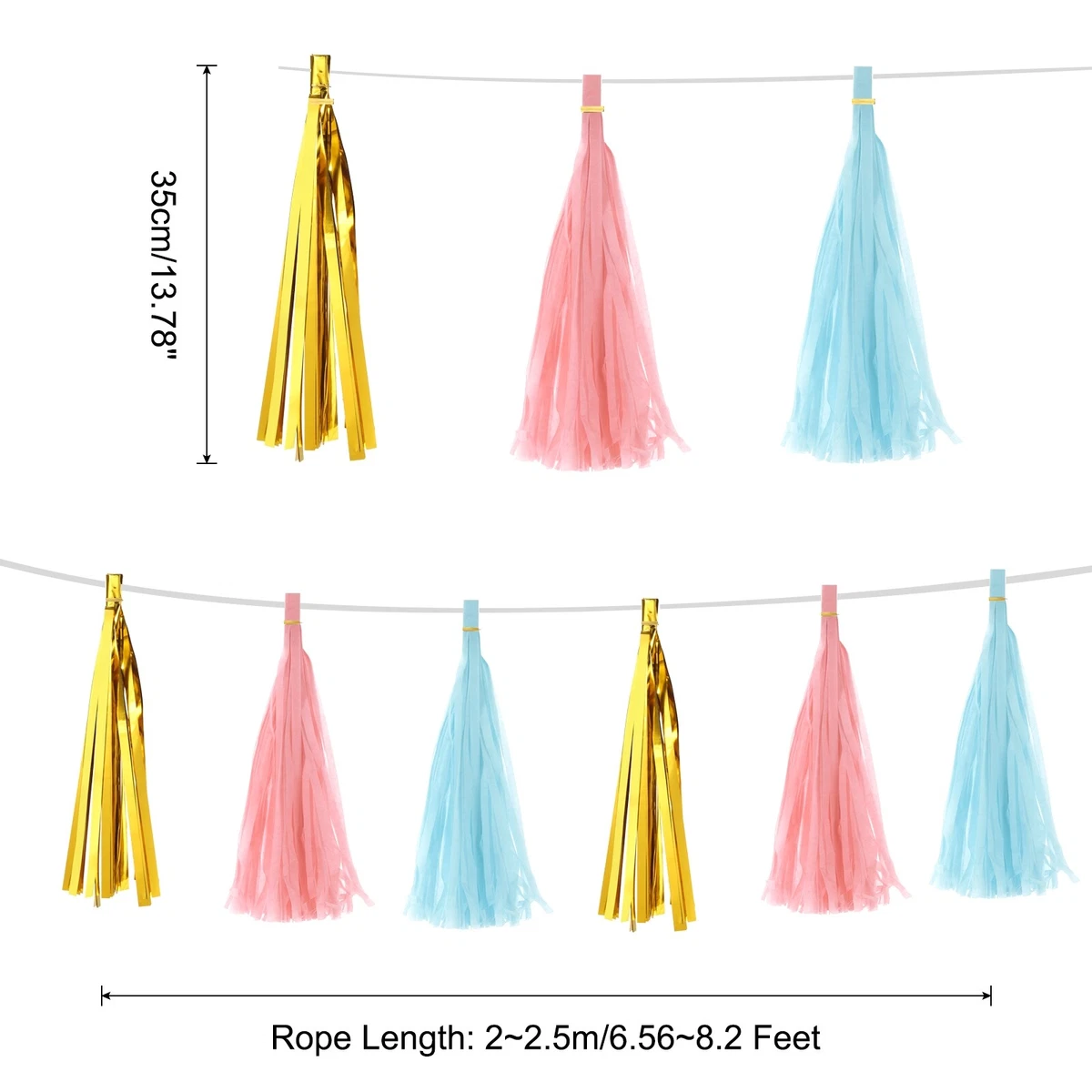 Pink and blue on sale tassel garland
