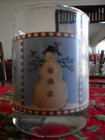 Snowman Double Old Fashioned Glasses (pair)  12 oz. Debbie Mumm Sakura Blue ! — photo 9