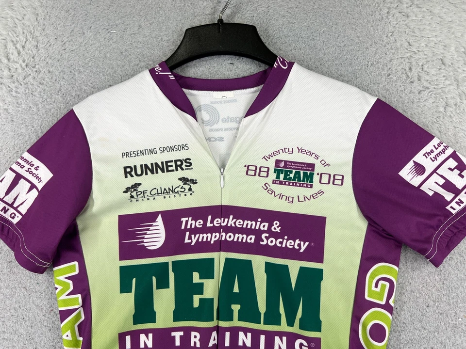 Camiseta deportiva de ciclismo para mujer mediana verde púrpura Honolulu Century Ride 2008 1/2 cremallera Foto 4 de 4