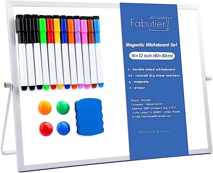 White Board Dry Erase Board with Stand 16x12 Inch Portable Small