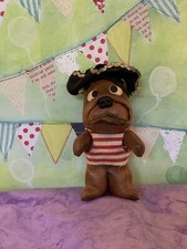 Vintage Dream Pets Dakin Pirate brown small bull Dog puppy vinyl Jestia 6"
