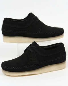 clarks originals weaver shoes black suede
