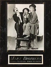 DIE HARD FAN MARX BROTHERS 8 X 10 PHOTO DECOR-MAN CAVE-12X15 WALL PLAQUE DISPLAY