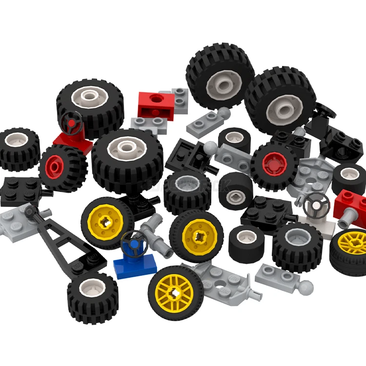 60 x Genuine LEGO® Parts - Wheels, Tires, Tow Plates & Axles - Building Pack NEW - image 3 of 3