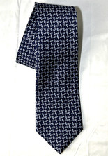 Brooks Brothers Stain Resistant Silk Tie Dark Blue Woven in England Made in USA
