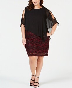 chiffon overlay lace dress