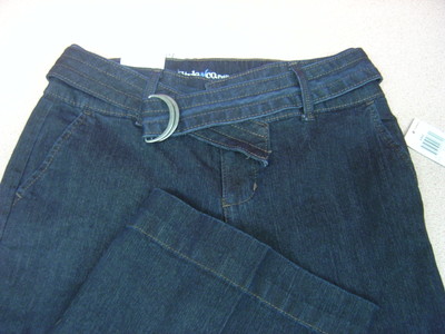 Damen Style & Co.Dunkle Waschung Weites Bein '' Gekleidet Geschnürt Denim Sz 2