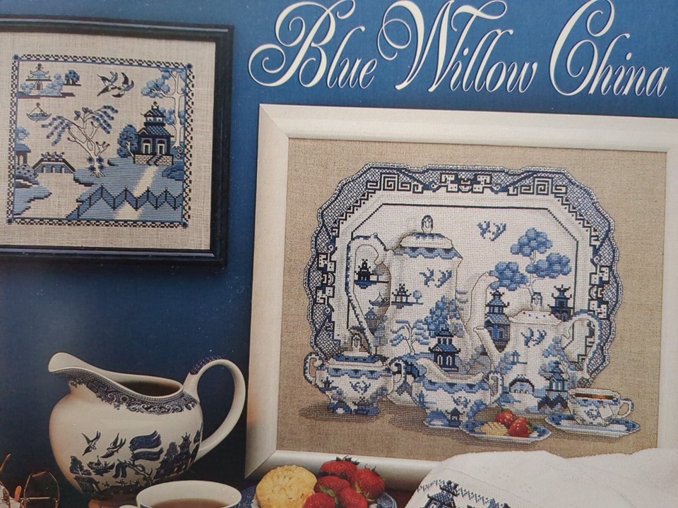 Rare cross stitch charts Me Nots Angela Pullen 2405 Blue Willow