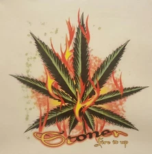 STONER FIRE IT UP POT WEED MARIJUANA LEAF MARY JANE  SHIRT #MJ-14