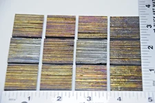 12 BLACK FIBROID TEXTURED 1" x 1" UROBOROS GLASS SQUARES 90 COE FUSIBLE