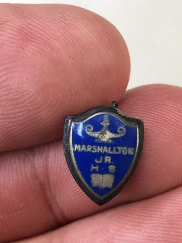 Marshallton Jr. High School Pennsylvania Sterling Silver Lapel Pin Vintage 1940s