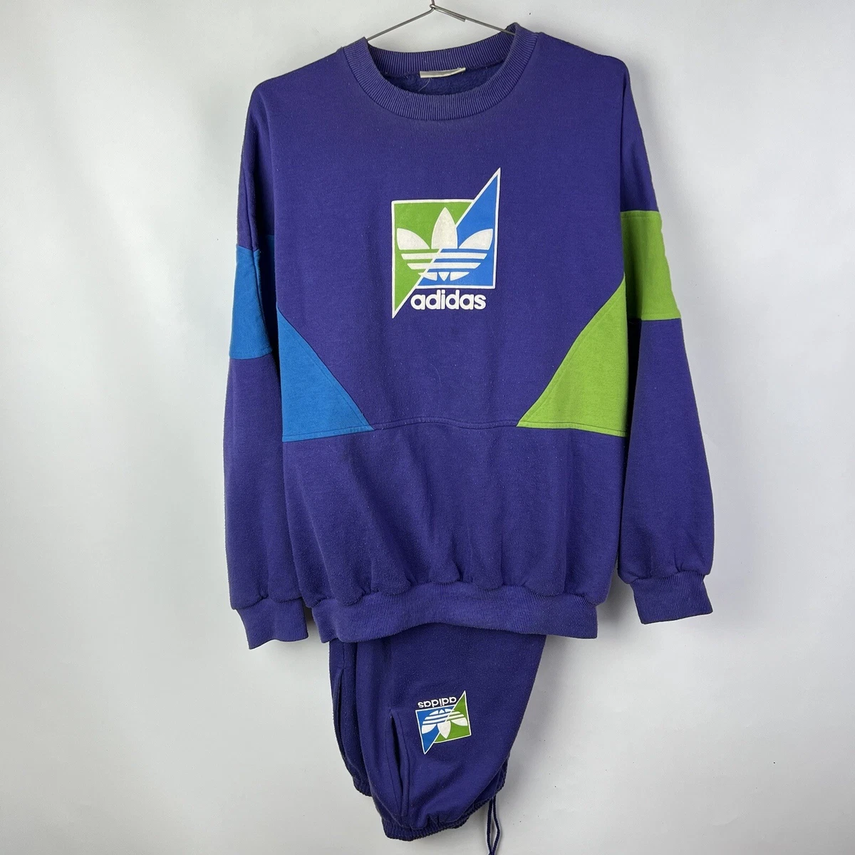 Vintage Adidas sweatshirt Costume spellout Sz M/L Purple | eBay