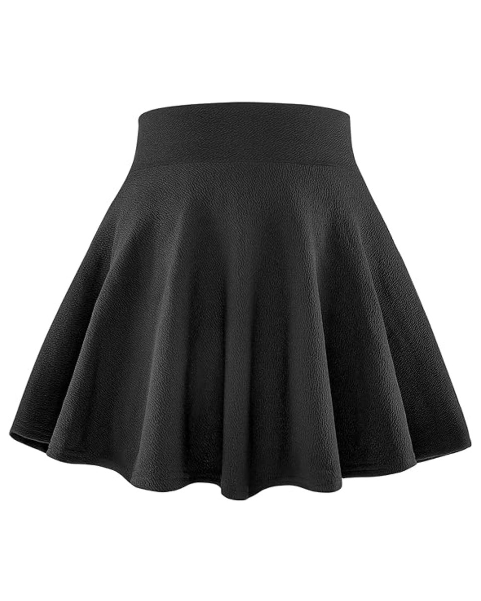 Kids Girls Casual Mini Flare Plain Pleated Skater Skirts 8-10