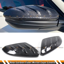 FOR 2016-21 HONDA CIVIC REAL CARBON FIBER ADD-ON MU STYLE SIDE MIRROR COVER CAPS