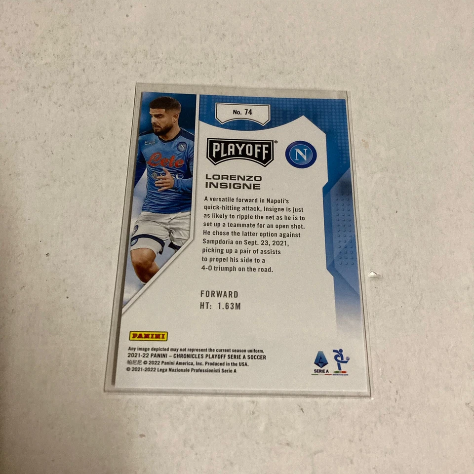 2021-22 Panini Chronicles Soccer Lorenzo Insigne Playoff Purple Astro Napoli #74 - Image 2 of 4
