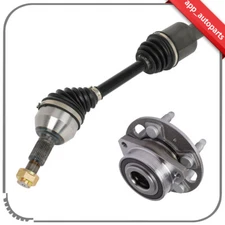 Front Wheel Hub Bearing + CV Axle Shaft For Chevy Equinoxy GMC Terrain 2010-2016