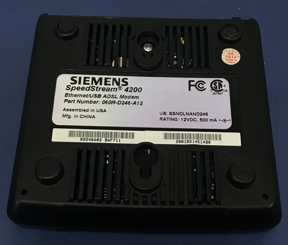 SIEMENS SPEEDSTREAM 4200 ETHERNET USB ADSL MODEM - Image 3 of 3
