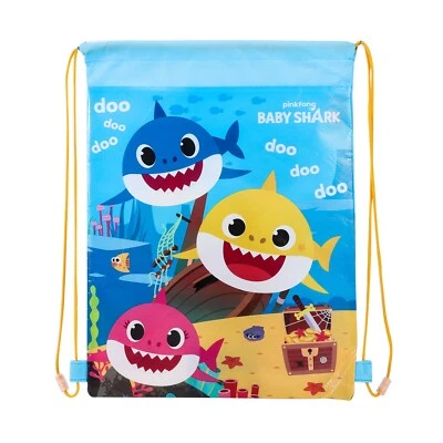 PINGFONG Baby Shark Drawstring Bag Pull String P.E. Gym School Swimming Sport Bag