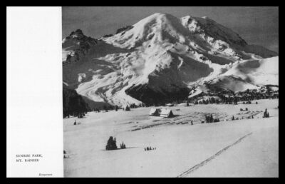 1938 Sunrise Park Snow Ski Area Mount Rainier Washington Winter Photo Print Ad