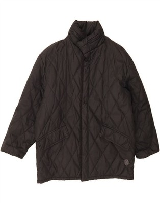TRUSSARDI JEANS Mens Quilted Padded Coat UK 36 Small Black DM47