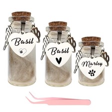 Personalised Pet Fur Keepsake Ashes Glass Bottle Box Dog Cat Pet Memorial Gift