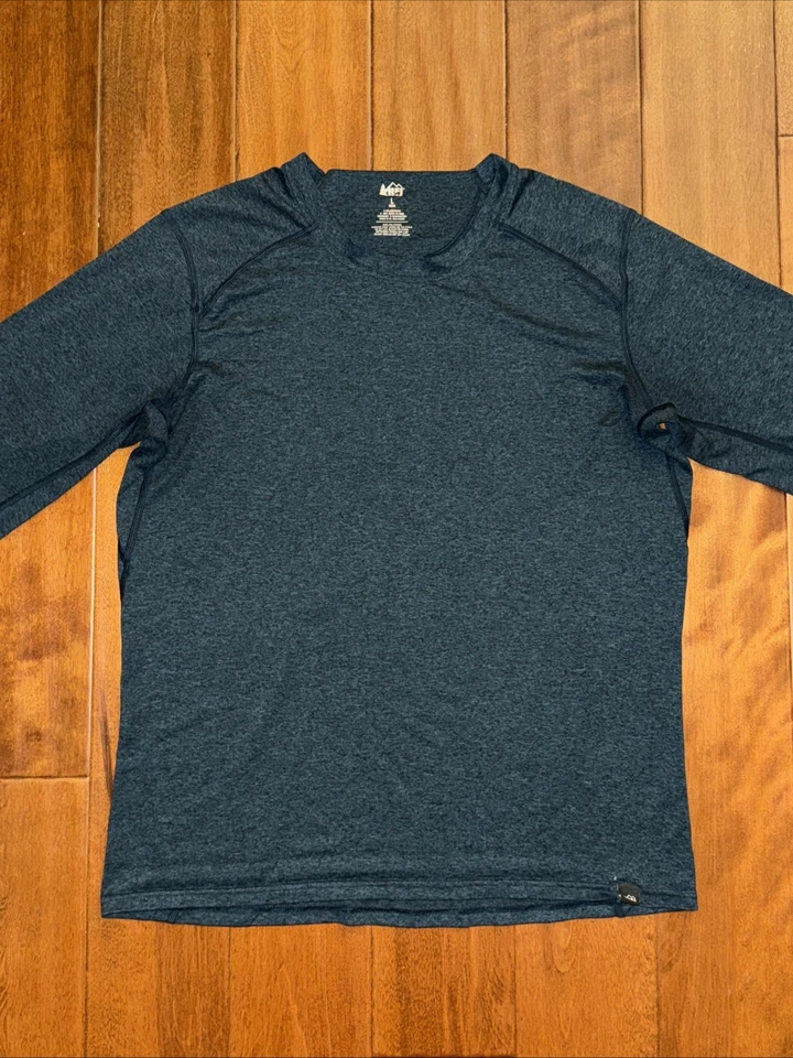 Camisa cooperativa Rei para hombre de gran rendimiento manga larga capa base cuello redondo senderismo Foto 2 de 4