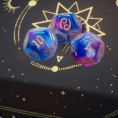 20mm Constellation Dice Props 3Pcs for Dice Games Role Playing Table Games