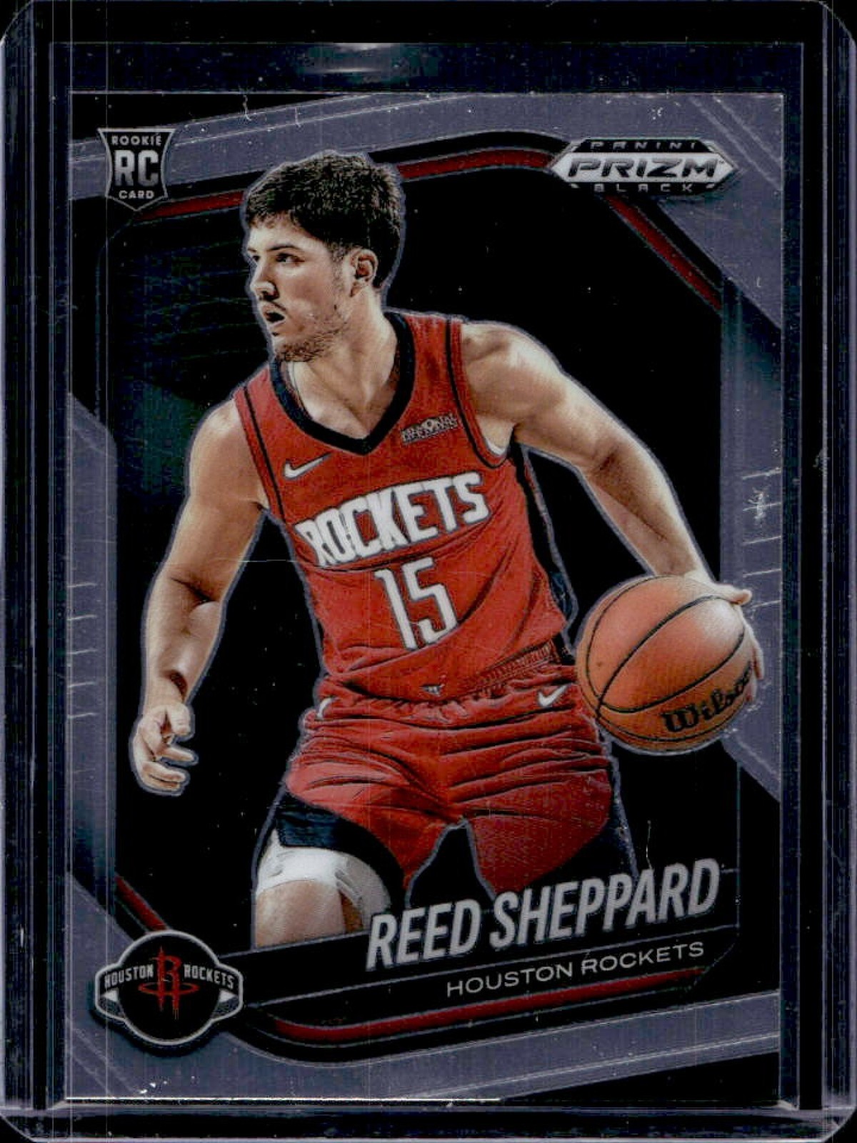 2024-25 Panini Prizm Black Reed Sheppard RC Rookie #145 Rockets
