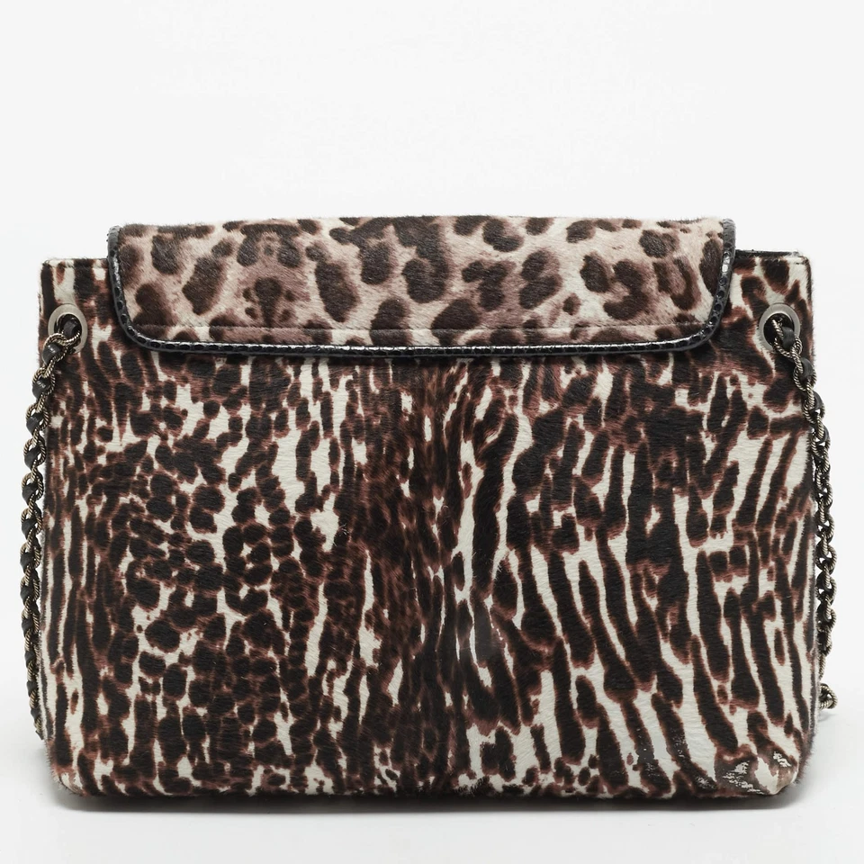 Grande bordure unique Marc Jacobs imprimé animal marron noir poils de veau et... - Photo 4/4