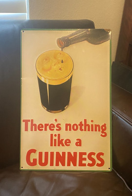 Guinness Tin Sign 17.5''x11'' There's Nothing Like A GUINNESS Retro Vintage Style 