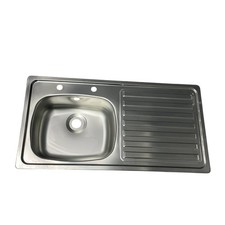 Kitchen Sink Stainless Steel Right Hand Drainer Single Bowl Carron Phoenix