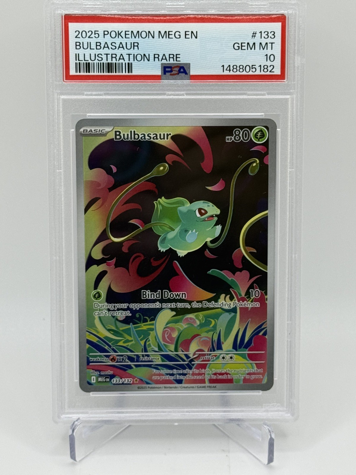2025 BULBASAUR ILLUSTRATION RARE 133 psa 10 POKEMON MEG EN-MEGA EVOLUTION #133
