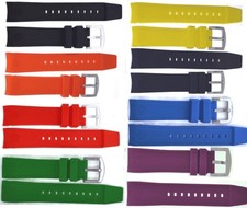 Deep Blue 22mm Rubber and Leather Watch Strap - Master 1000, Alpha Marine, Misc.