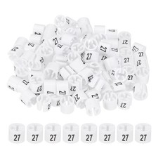 100 Pcs Clothes Hanger Markers, Number 27 Tag for Clothing Hangers, White