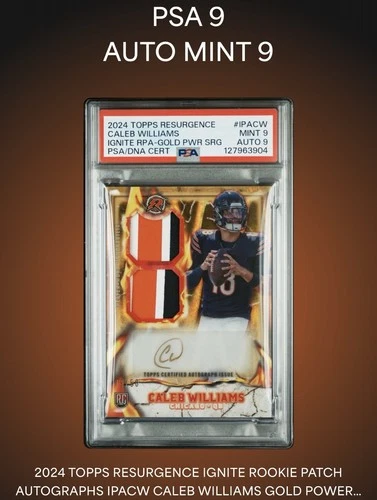 2024 Topps Resurgence Ignite RPA Gold Power Surge /50 Caleb Williams #IPA-CW RC