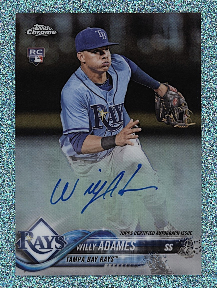 2018 Topps Chrome- Rookie Autographs Willy Adames #RA-WA Refractor /499 (AU, RC)
