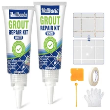 Tile Grout Repair Kit, 2 Pack Grout Filler, Grout Sealer Bathroom Shower Kitc...