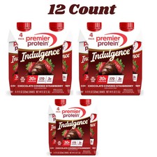Premier Protein Indulgence Shake, Chocolate Covered Strawberry, 11 fl oz, 12 Ct.