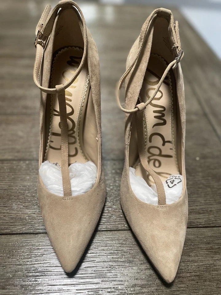 Zapatos de salón Sam Edelman para mujer talla 10,5 beige avellana de gamuza Foto 2 de 4