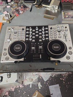 Hercules DJ Console 4-Mx Silver Black Mixing Controller Deck - Working