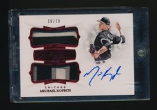 2019 Panini Flawless Rookie Ruby #/20 Michael Kopech RPA Dual Patch Auto RC