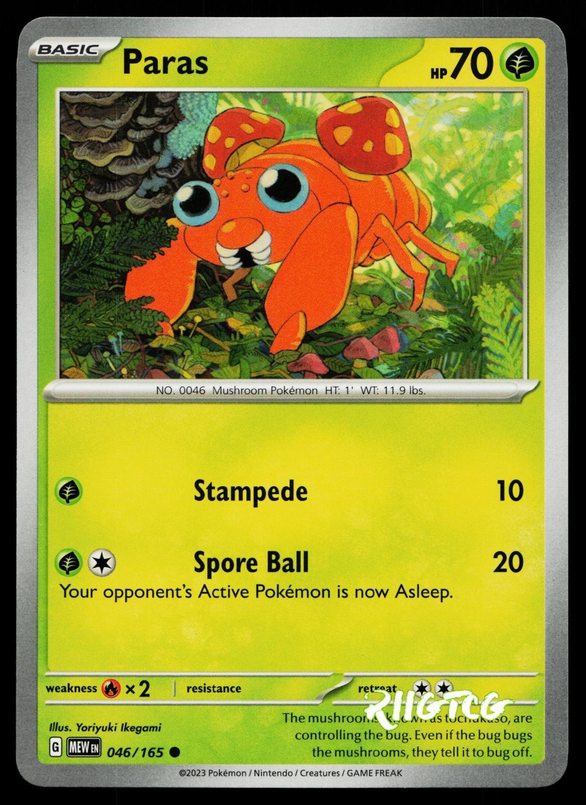 Paras 046/165 151 Pokemon NM