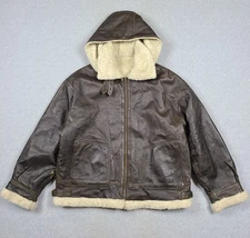 Vtg Wilson’s WWII Style Leather B-3 Bomber Aviator Jacket Sherpa Mens Size XL 